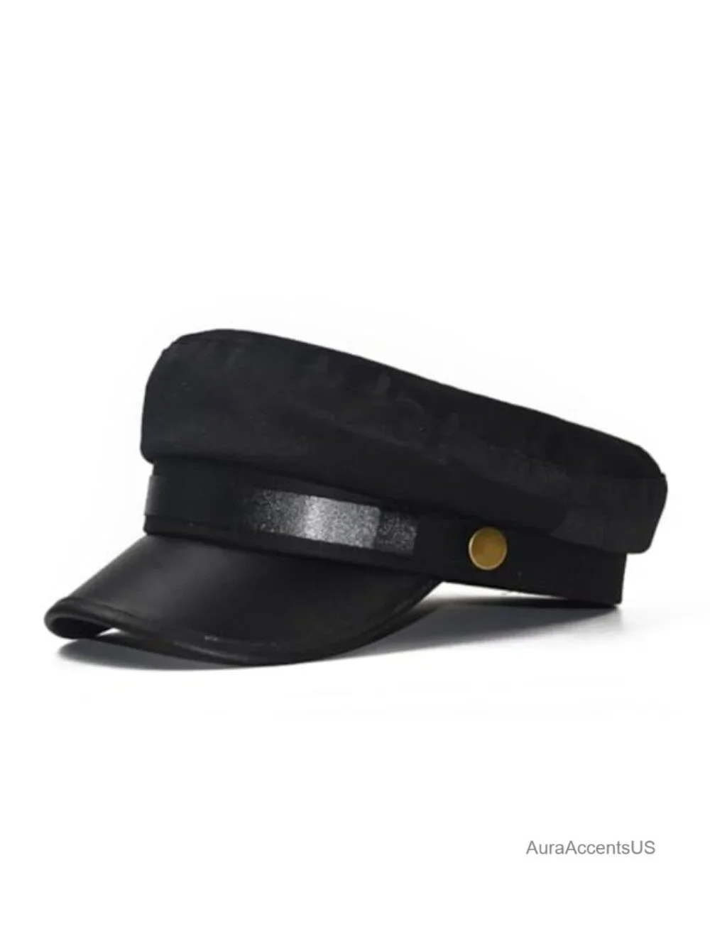 PU Leather Newsboy Cap Vintage Chauffeur Hat Casual Travel Outing